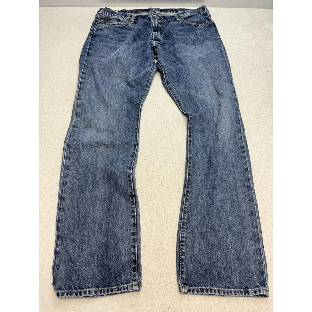 Polo Ralph Lauren Varick Slim Straight Jeans Mens 36x34 Blue Medium Wash Denim